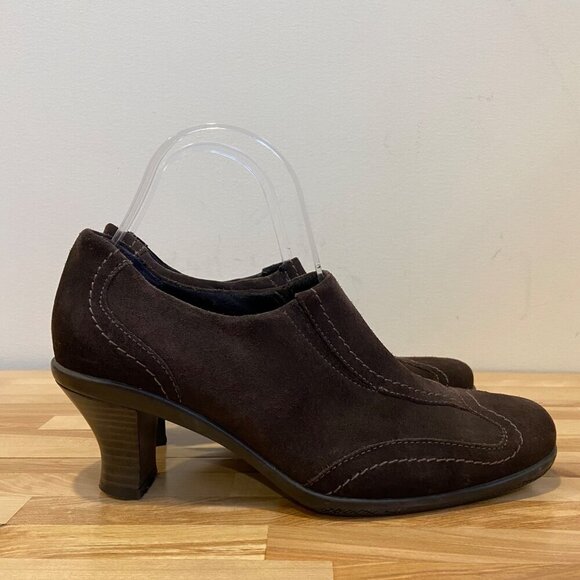 Brown Suede La Canadienne Womens Slip-On Heeled Shoes Size 6.5 waterproof Canada - Picture 3 of 16